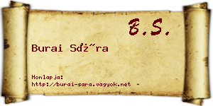 Burai Sára névjegykártya