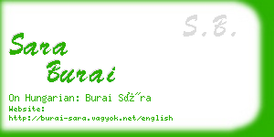 sara burai business card